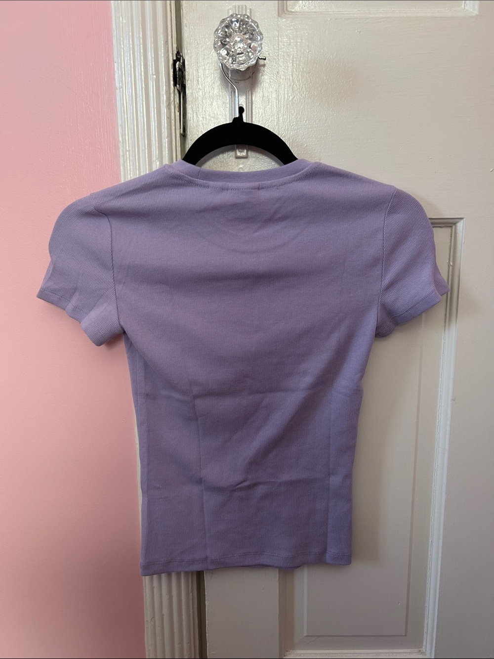 Aritzia TNS Light Lavender Ribbed Short Sleeve Tee - Picture 2 of 2